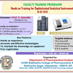 Hands on training for sophisticated analytical instrumets